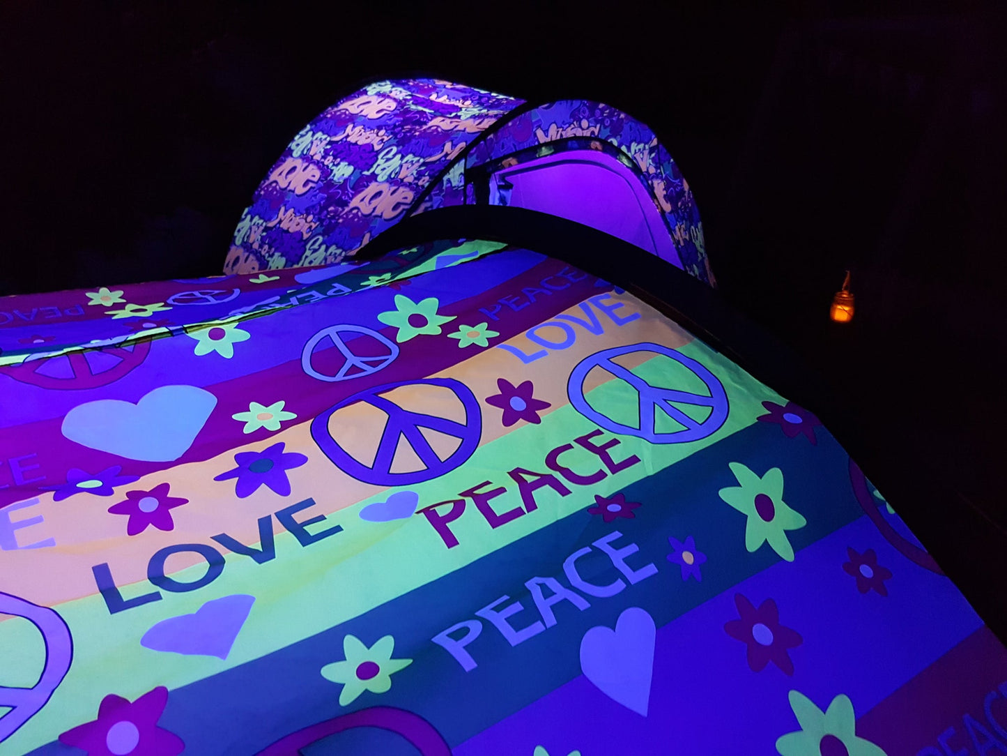 Love and Peace Night Glow Festival Pop-Up Tent