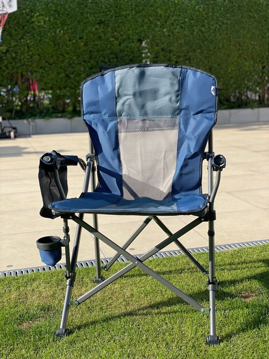 Royal Leisure XL Deluxe Camp Chair
C/w side pocket, drinks holder and stabilty enhanced feet
5.1kg 55x63x97cm  150-180kg max load